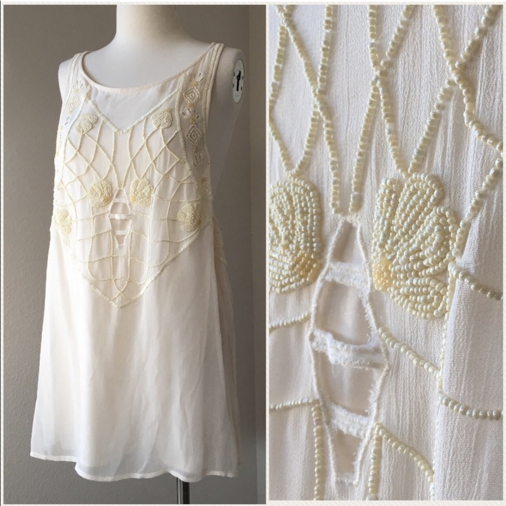 SOMEDAYS LOVIN’ BEADED CHIFFON RACERBACK TANK 669